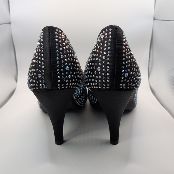 NWOT Flourish Cinderella AB Crystal Gems Rhinestone Heels Party Wedding US 10 - Picture 4 of 5